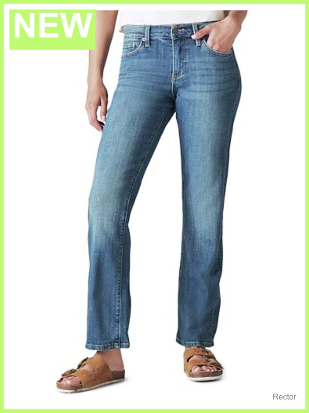 Mid Rise Easy Rider Bootcut Jeans Stretch Denim Relaxed Fit